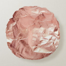 Roos Gouden Glam Glitter Rond Kussen