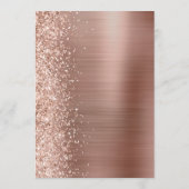 Roos Gouden Glam Glitter Script Bruiloft Menu (Achterkant)