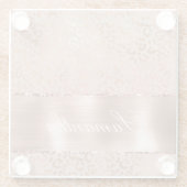 Roos Gouden Glam Leopard Glazen Onderzetter (Achterkant)