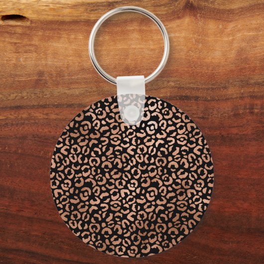 Roos Gouden Glam Leopard Sleutelhanger (Achterkant)
