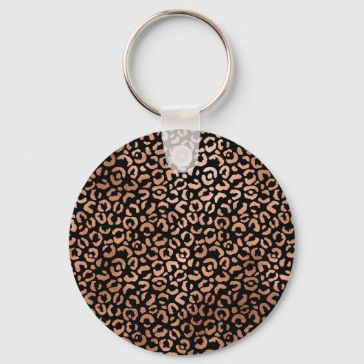Roos Gouden Glam Leopard Sleutelhanger (Achterkant)