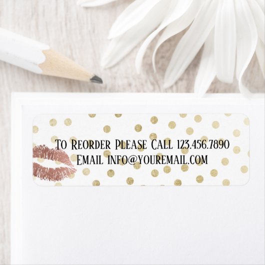 Roos Gouden Glam Lips Make-up Distributeur Reorder Etiket (Insitu)