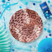 Roos gouden glam luipaard dier papieren bordje (Feest)