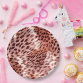 Roos gouden glam luipaard dier papieren bordje (Feest)