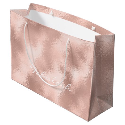 Roos Gouden Glam Minimal Beauty Metallic Wit Groot Cadeauzakje (Achterkant Gekanteld)