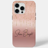 Roos gouden glam snaren Case-Mate iPhone case (Achterkant)