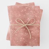 Roos Gouden Glam Sparkle Bruiloft Inpakpapier Vel (In situ)