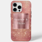 Roos Gouden Glam Sparkle Case-Mate iPhone Case (Achterkant)
