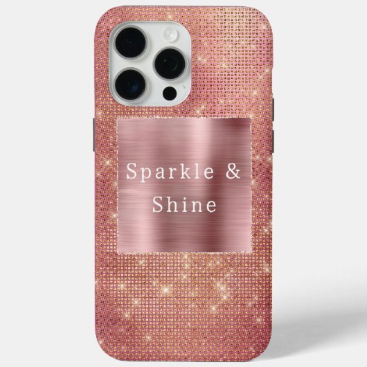 Roos Gouden Glam Sparkle Case-Mate iPhone Case (Achterkant)