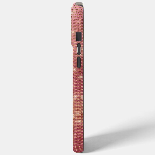 Roos Gouden Glam Sparkle Case-Mate iPhone Case (Achterkant / Links)