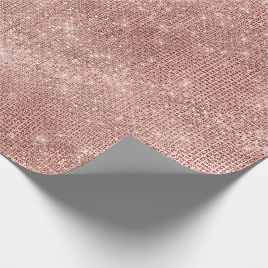 Roos Gouden Glam Vonk Bridal Blush Elegant Bruilof Cadeaupapier (Hoek)