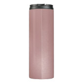 Roos-gouden glanzende achtergrond & zwarte laurier thermosbeker (Achterkant)