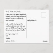 Roos Gouden Glitter, 30e Verjaardag Bedankt Briefkaart (Achterkant)