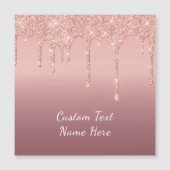 Roos gouden glitter aangepaste Jouw tekst magnetis (Voorkant)