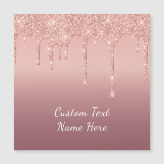 Roos gouden glitter aangepaste Jouw tekst magnetis