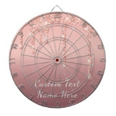 Roos gouden glitter aangepaste tekst dartbord (Voorkant)