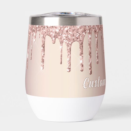 Roos gouden glitter aangepaste tekst gepersonalise (Voorkant)