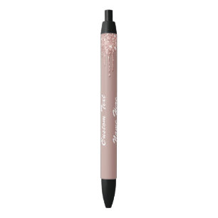 Roos Gouden Glitter Aangepaste Tekst Jouw naam Pen