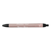 Roos Gouden Glitter Aangepaste Tekst Jouw naam Pen (Voorkant)