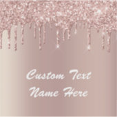 Roos Gouden Glitter Aangepaste Tekst Jouw naam Sti Sticker (Voorkant)