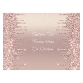 Roos gouden glitter aangepaste tekst Jouw naam taf Tafelkleed (Voorkant (Horizontaal))