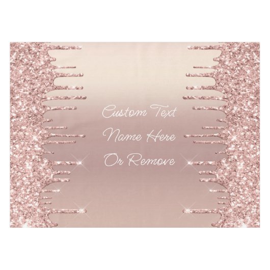 Roos gouden glitter aangepaste tekst Jouw naam taf Tafelkleed (Voorkant (Horizontaal))