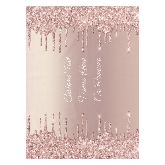 Roos gouden glitter aangepaste tekst Jouw naam taf Tafelkleed (Voorkant)