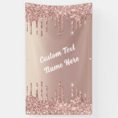 Roos gouden glitter aangepaste tekst Jouw namen ba Spandoek (Verticaal)