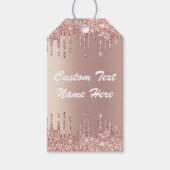 Roos Gouden Glitter Aangepaste Tekst Jouw namen Ca Cadeaulabel (Voorkant)