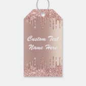 Roos Gouden Glitter Aangepaste Tekst Jouw namen Ca Cadeaulabel (Achterkant)