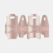 Roos Gouden Glitter Aangepaste Tekst Jouw namen Ge Bedankdoosjes (Uitgevouwen)