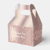 Roos Gouden Glitter Aangepaste Tekst Jouw namen Ge Bedankdoosjes (Voorkant Zijde)