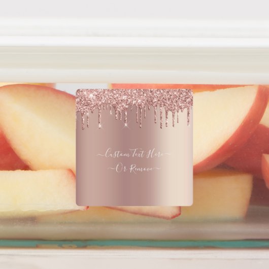 Roos gouden glitter aangepaste tekst Jouw namen la Labels (Aangebracht)