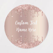 Roos gouden glitter aangepaste tekst Jouw namen la Labels (Design 2)