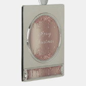 Roos gouden glitter aangepaste tekst kerstversieri verzilverd banner ornament (Rechts)