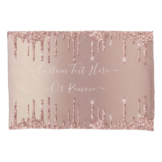 Roos gouden glitter aangepaste tekst kussen Hoesje Kussensloop (Voorkant)