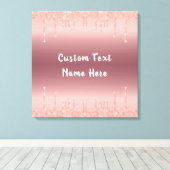 Roos gouden glitter aangepaste tekst naam canvas a afdruk (Insitu (Houten vloer))
