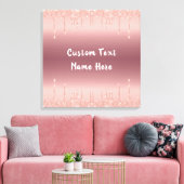 Roos gouden glitter aangepaste tekst naam canvas a afdruk (Insitu (Woonkamer))