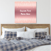Roos gouden glitter aangepaste tekst naam canvas a afdruk (Insitu (Slaapkamer))