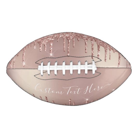 Roos Gouden Glitter Aangepaste Tekst Naam Gift Foo American Football (Voorkant)