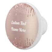 Roos gouden glitter aangepaste tekst naam keramisc keramische knop (Rechts)