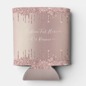 Roos gouden glitter aangepaste tekst naam Koelbox Blikjeskoeler (Achterkant)