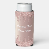 Roos gouden glitter aangepaste tekst naam Koelbox Seltzer Blikjeskoeler (Seltzer Voorkant)