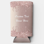 Roos gouden glitter aangepaste tekst naam Koelbox Seltzer Blikjeskoeler (Voorkant)