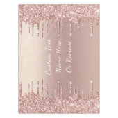 Roos gouden glitter aangepaste tekst naam tafelkle tafelkleed (Voorkant)