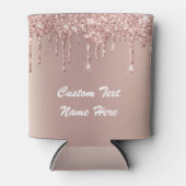 Roos gouden glitter aangepaste tekst partij Koelbo Blikjeskoeler (Voorkant)