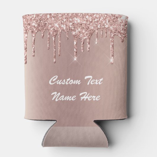 Roos gouden glitter aangepaste tekst partij Koelbo Blikjeskoeler (Achterkant)