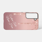 Roos gouden glitter aangepaste tekst Samsung Galax Samsung Galaxy Hoesje (Achterkant horizontaal)