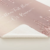 Roos gouden glitter aangepaste tekst sherpa deken (3/4)