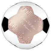 Roos gouden glitter aangepaste tekst Voetbal (Gedraaid)